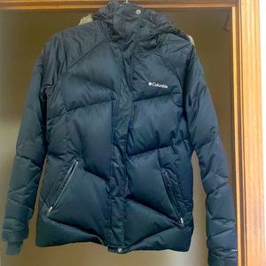 Womens Black Columbia Puffer Coat